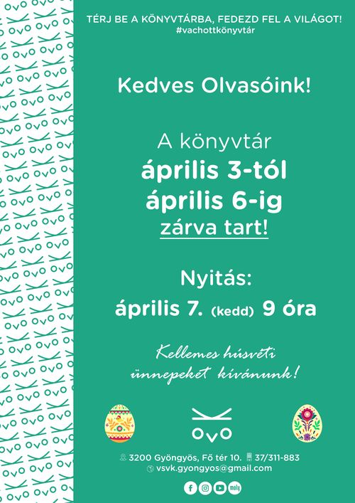 Zárvatartás központi könyvtár plakát